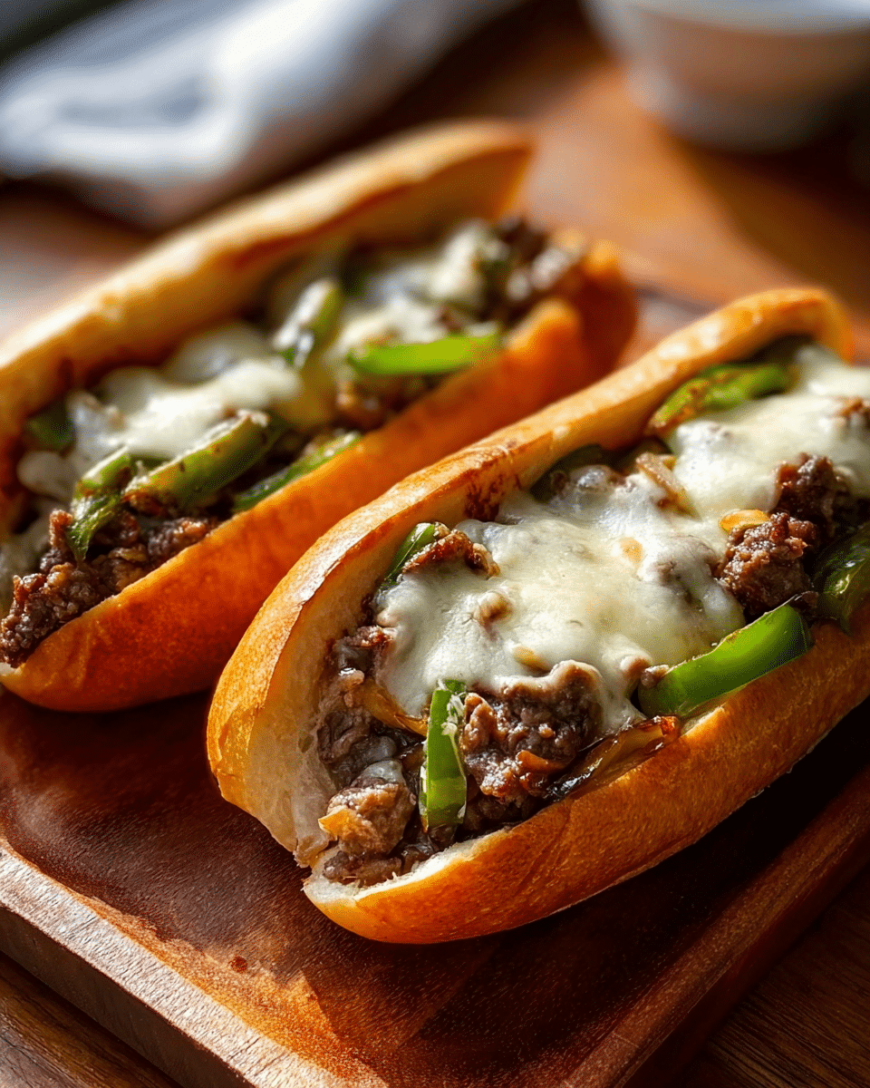 Ground Beef Philly Cheesesteaks