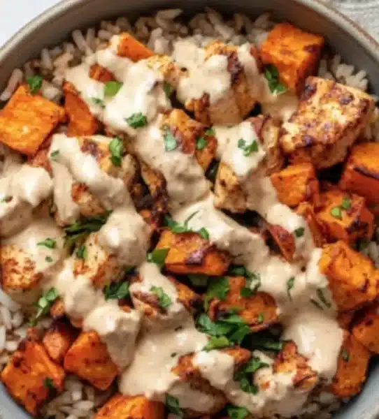 Healthy Chicken & Sweet Potato Rice Bowl