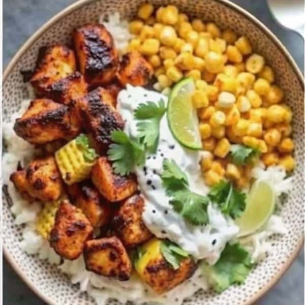 Street Corn Chicken Rice Bowl