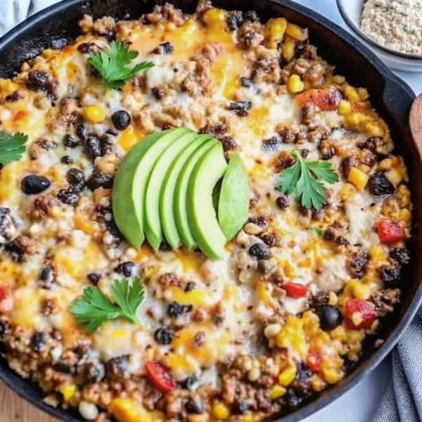 cheesy taco rice skillet