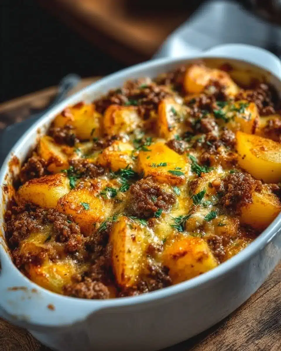 Delicious Hobo Casserole served in a bowl with colorful vegetables and meat