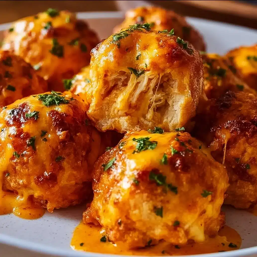Delicious Buffalo Chicken Bombs served with dipping sauce