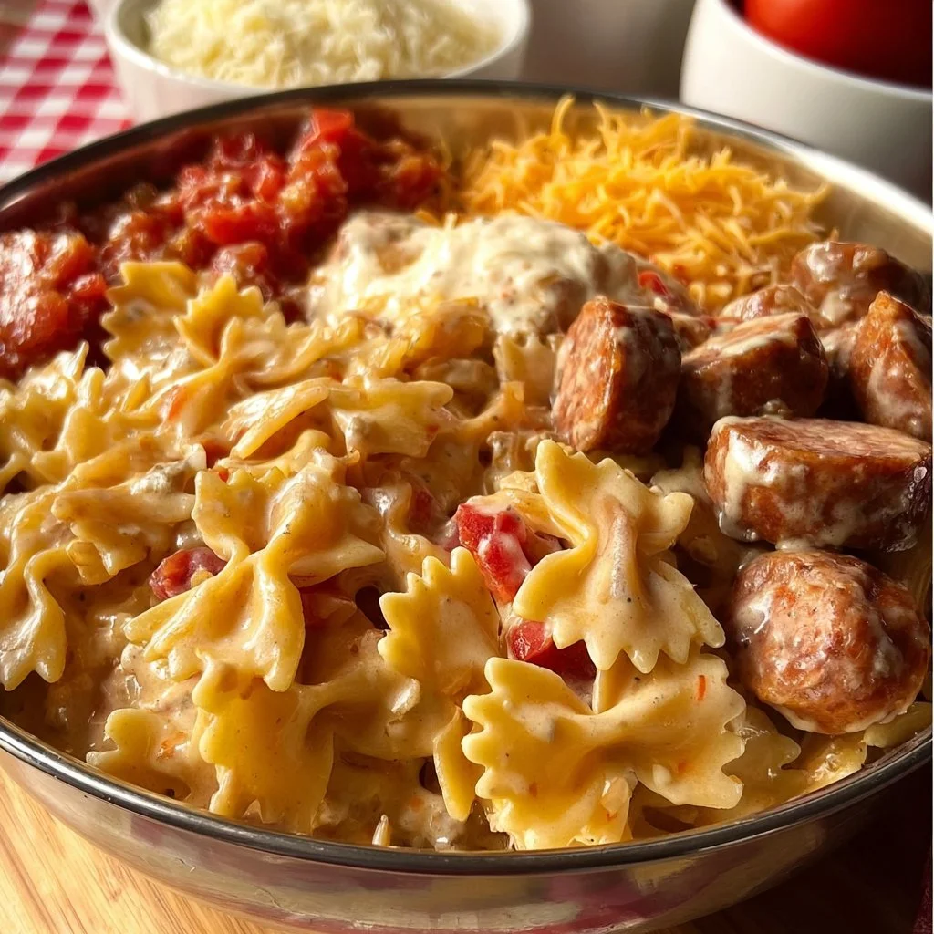 Delicious creamy pasta served in a bowl with herbs and cheese