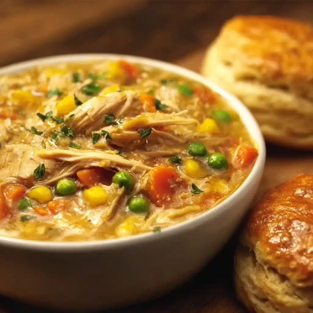 Delicious slow cooker chicken pot pie with flaky crust and creamy filling