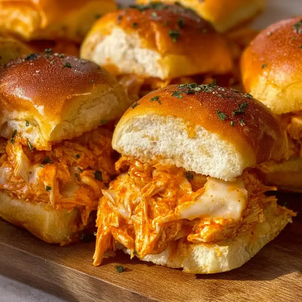 Spicy Buffalo Chicken Sliders served with fresh toppings