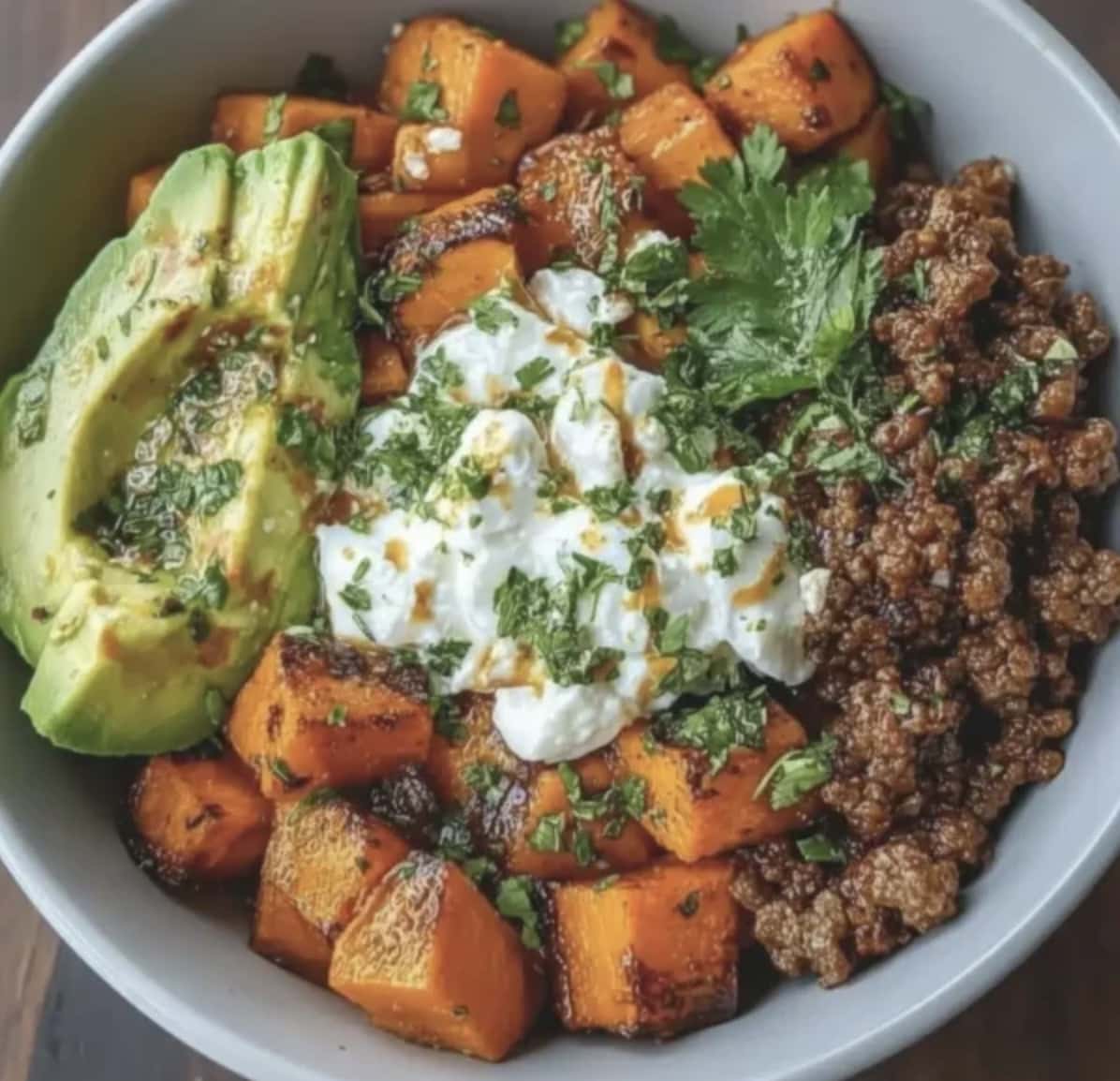 Ground Beef Hot Honey Bowl