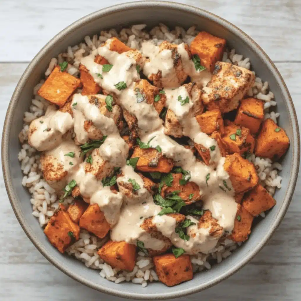 Healthy Chicken & Sweet Potato Rice Bowl